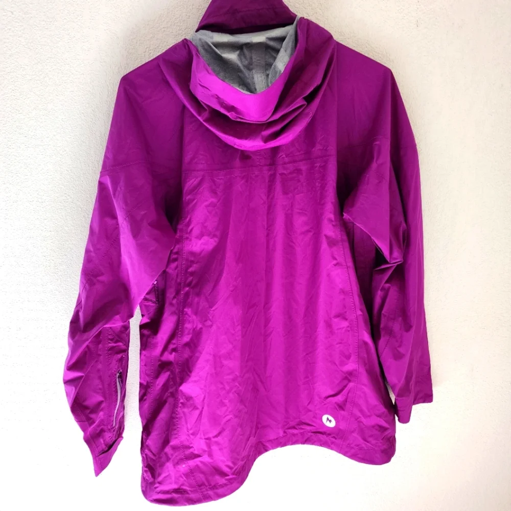 Marmot Womens Membrain Windbreaker Rain Jacket Hood Fuschia Purple Size Medium - Picture 2 of 12